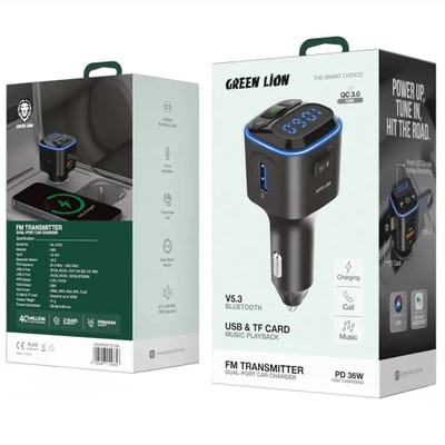 فرستنده FM و شارژر فندکی گرین لاین مدل FM Transmitter