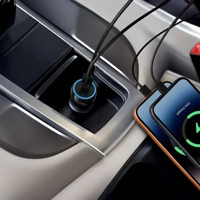 شارژر فندکی Porodo Blue Riva 60W دو پورت USB-C