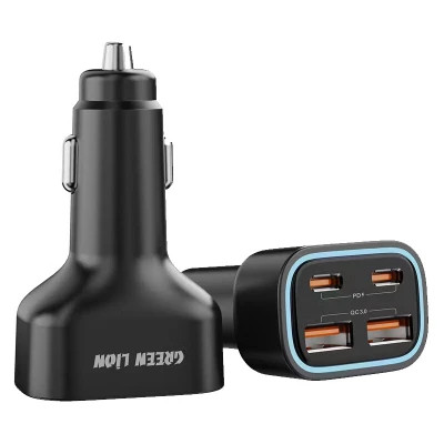 شارژر فندکی خودرو 70 وات گرین لاین مدل Quad Port