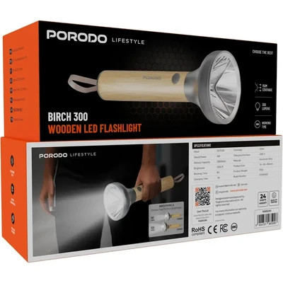 چراغ قوه چوبی پرودو مدل Birch300 با لامپ LED