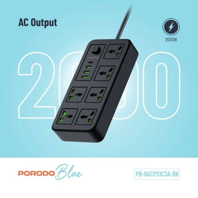 چندراهی برق پرودو مدل Universal Sockets 6 ظرفیت ۳ متر