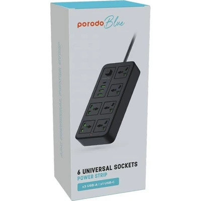 چندراهی برق پرودو مدل Universal Sockets 6 ظرفیت ۳ متر