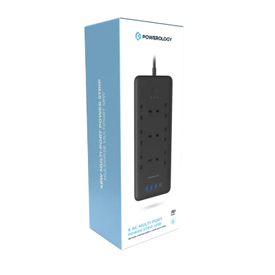 چندراهی برق هوشمند پاورولوژی مدل PWPS48W ظرفیت ۶ عدد سوکت طول کابل ۳ متر