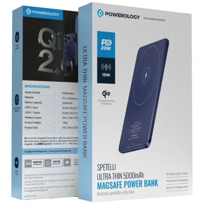 پاوربانک پاورولوژی PPBCHA63 5000 میلی آمپر 20 وات