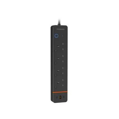 چندراهی برق هوشمند Porodo Chargelink با ۴ پورت AC و USB-C مدل PDPSUA1BK