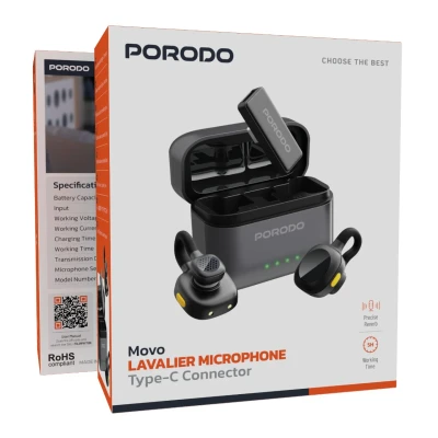 میکروفون یقه ایی پرودو مدل PDLAMPHF76BK ا Porodo Movo Lavalier