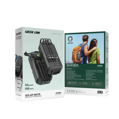 پاوربانک خورشیدی گرین مدل GL-PX15 ظرفیت ۲۰ هزار میلیآمپر