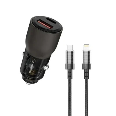 شارژر فندکی 95W شفاف پرودو با کابل Lightning