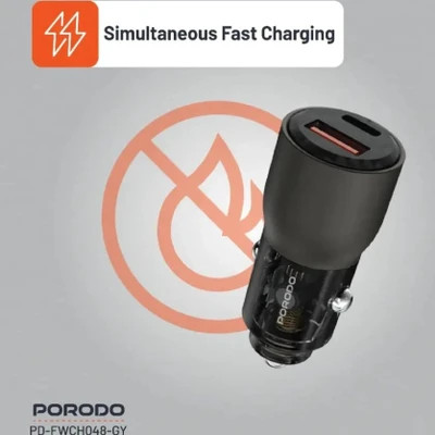 شارژر فندکی 95W شفاف پرودو با کابل Lightning