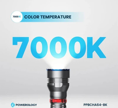 چراغ قوه شارژی ضدآب پاورولوژی مدل4000mAh Waterproof