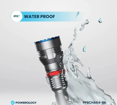 چراغ قوه شارژی ضدآب پاورولوژی مدل4000mAh Waterproof