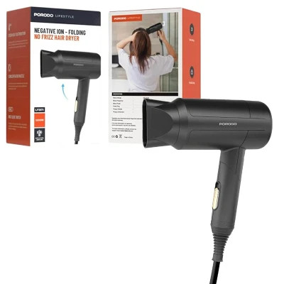سشوار باد گرم تاشو Porodo lifestyle negative ion-folding no frizz hair dryer LFS071 1200w