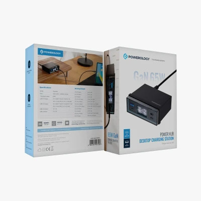 شارژر رومیزی پاورولوژی مدل PWCUQC048BK ظرفیت ۶۵ وات