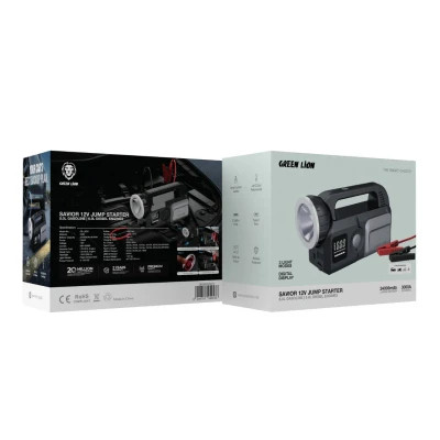 پاوربانک 24000 و کمپرسور باد و جامپ استارتر خودرو گرین لاین Green Lion Savior 12V Jump Starter