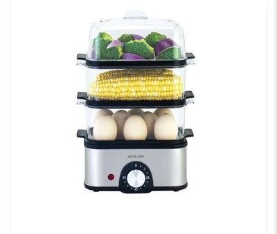 تخم مرغ پز و بخار پز سبزیجات سه طبقه گرین لاین مدل 3-Tier Egg Cooker ا Green Lion 3-Tier Egg Cooker Vegetable Steamer