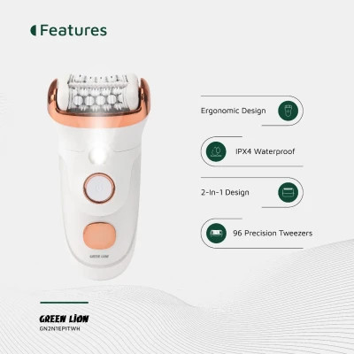 اپیلاتور 2 در 1 اصلاح، اپیلاسیون گرین Green Lion 2 in 1 Epilator مدل GN2N1EPITWH