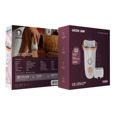 اپیلاتور 2 در 1 اصلاح، اپیلاسیون گرین Green Lion 2 in 1 Epilator مدل GN2N1EPITWH