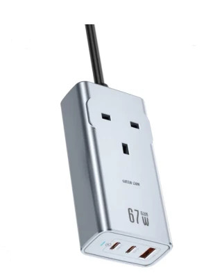 چندراهی برق و شارژر 67 وات گرین لاین Green Lion 67W GaN Premium AC Socket