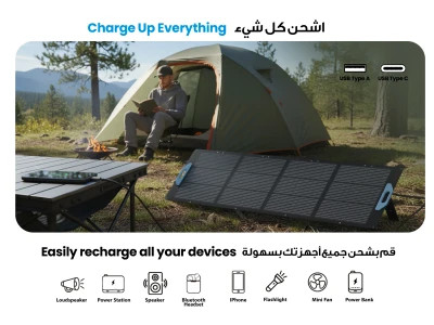 پنل خورشیدی قابل حمل پاورولوژی مدل 200W Monocrystalline