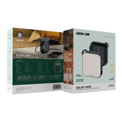 چراغ LED خورشیدی با پاوربانک4000میلی آمپر گرین لاین مدلSolar Lumix
