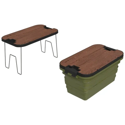 سبد تاشو چندمنظوره مدلFolding Basket With Built-In Table
